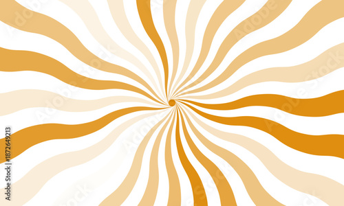 Vintage grunge colorful twisted spiral retro burst background vector. Groovy hippie 70s backgrounds. Waves, swirl, twirl pattern. Twisted and distorted vector texture in trendy retro psychedelic style