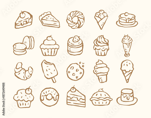 bread pastry hand drawn illustration