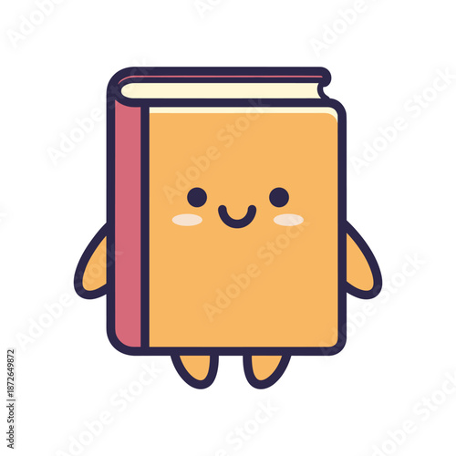 Cute Cartoon Book Character Illustration