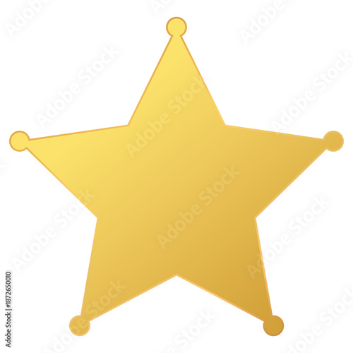 Quadro em tela Gold sheriff star icon isolated