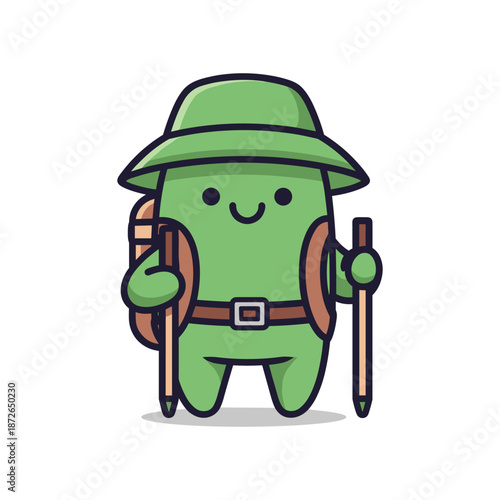 Green Explorer Character Illustration