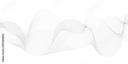 Abstract wave element for design. Digital frequency track equalizer. Stylized line art background. Vector. Wave with lines created using blend tool. Curved wavy line