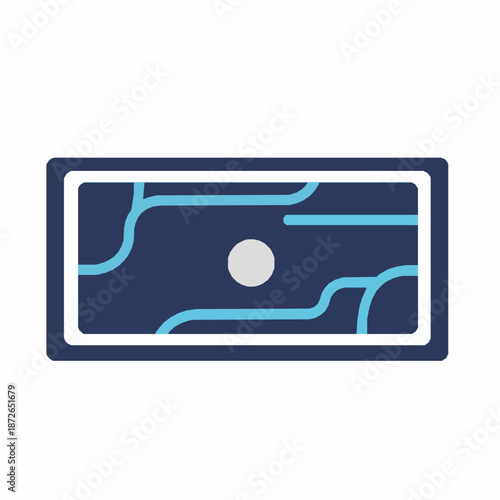 Abstract passport stamp symbol vector illustration with flat modern travel authorization icon isolated on white