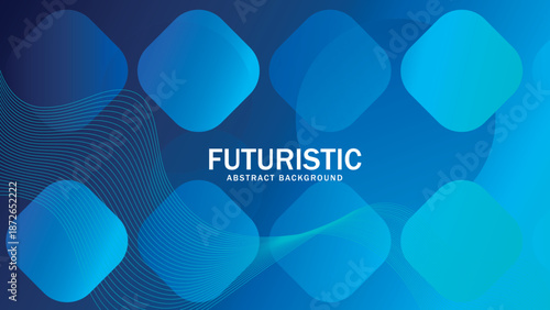 Futuristic abstract background with flowing lines and translucent geometric shapes