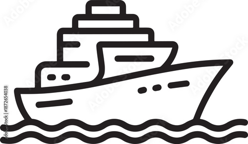 Ship Maritime Transport Line Icon
