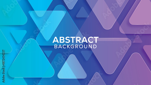 Vibrant geometric shapes create a modern abstract background in blue and pink