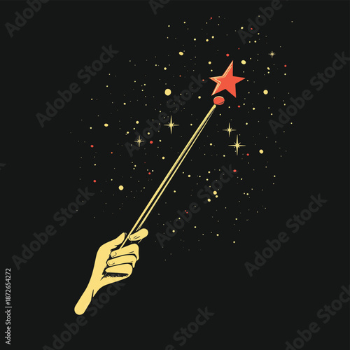 magic wand , vector style simple color