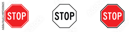 Stop road sign icon vector. warning, safety, traffic symbol. vector illustration.