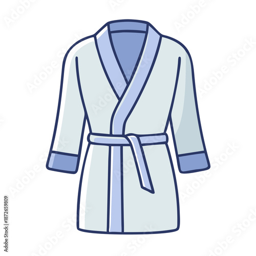 White Luxury Bathrobe Hanging in Modern Bathroom – Spa and Hotel Concept