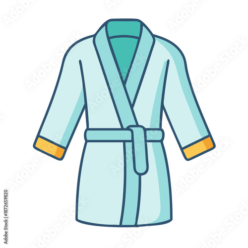 White Luxury Bathrobe Hanging in Modern Bathroom – Spa and Hotel Concept