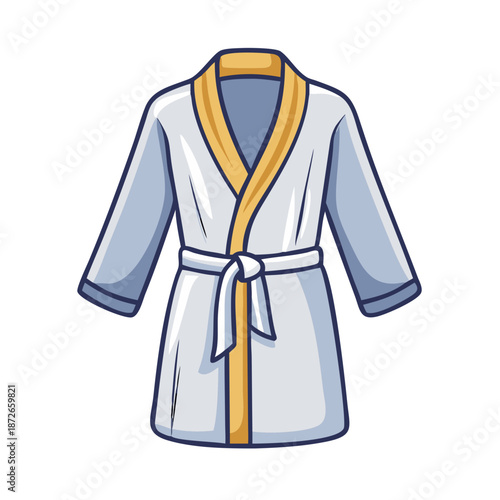 White Luxury Bathrobe Hanging in Modern Bathroom – Spa and Hotel Concept