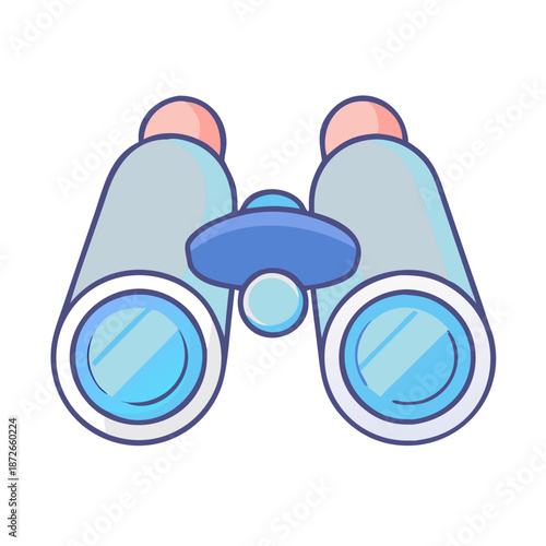 “Black Binoculars Isolated on White Background – Optical Vision Equipment”