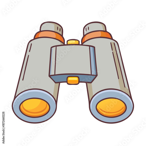 “Black Binoculars Isolated on White Background – Optical Vision Equipment”