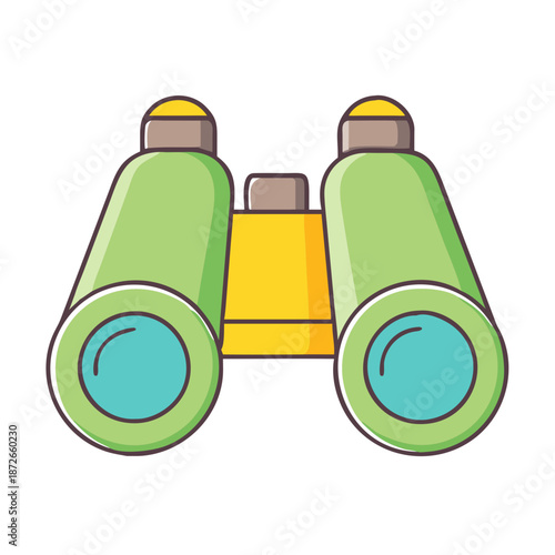 “Black Binoculars Isolated on White Background – Optical Vision Equipment”
