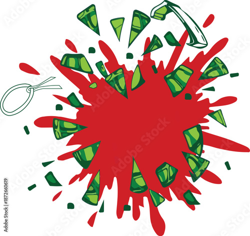 Watermelon Explosion design for t- shirt.