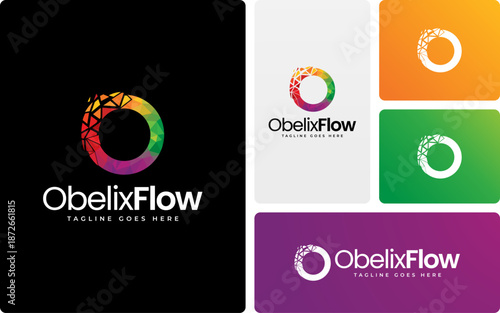 Low Poly Letter O Logo Design with Modern Geometric Branding Style