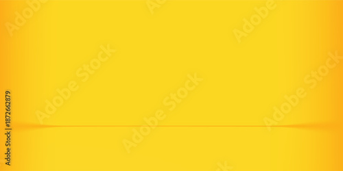 yellow background abstract with Gradient in empty room studio, Yellow empty room studio gradient used for background, yellow background studio with shine use for product shooting.
