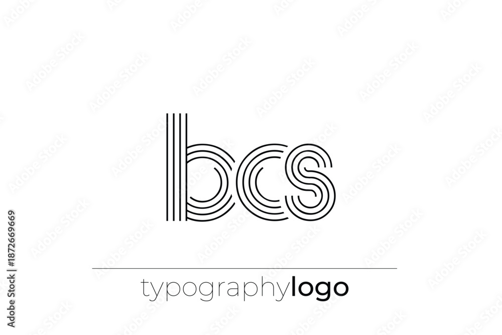Obraz premium BCS modern geometric typography logo