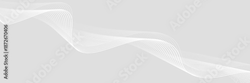 White abstract background with flowing particles. White and gray Digital futuristic technology concept background. Dynamic waves use for business, corporate, poster, template, illustration