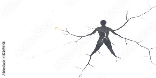 Vector illustration of a jumping man, dancing woman, and active girl in a grunge art sketch style capturing motion and sport action