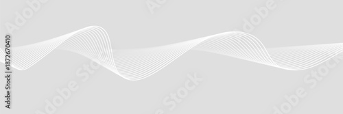 White abstract background with flowing particles. White and gray Digital futuristic technology concept background. Dynamic waves use for business, corporate, poster, template, illustration