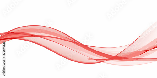 Elegant red abstract flowing lines on a clean white background