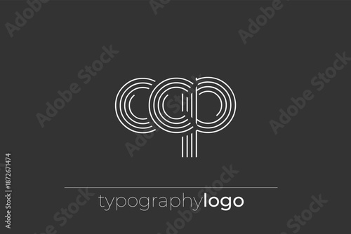 CCP modern geometric typography logo