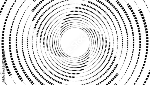 Abstract black and white spiral background featuring a 3d ripple pattern with curved motion lines and a circular swirl design for a modern art texture illustration
