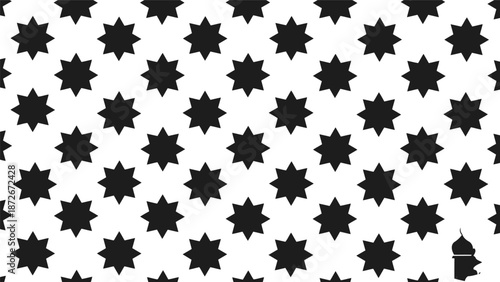 Black and white star pattern background Vector