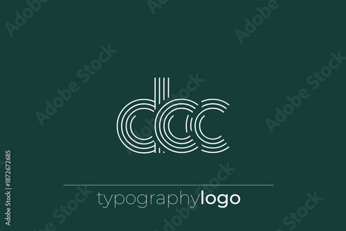 DCC modern geometric typography logo
