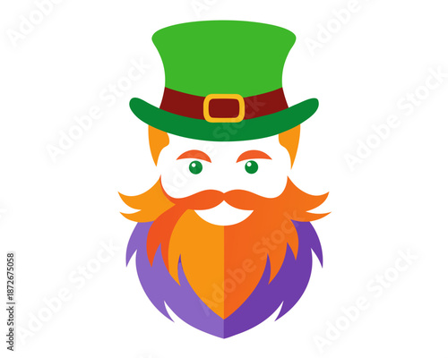 Irish Leprechaun Beard Silhouette Vector Icon for St. Patrick’s Day