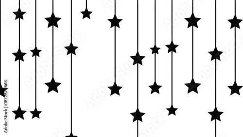 Black star string pattern illustration Vector