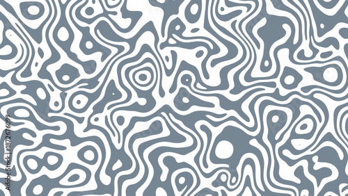 Abstract topographic pattern with wavy lines and shapes.