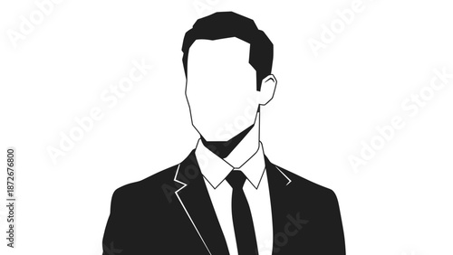 Business Concept, Faceless Professional, Corporate Setting, Graphic Illustration, Minimalist Design, Digital Art, Modern Aesthetic