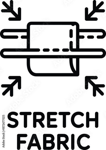 Stretch fabric icon symbol of elasticity