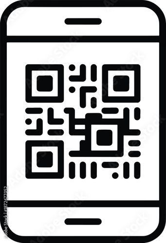 Smartphone display with generated QR code image