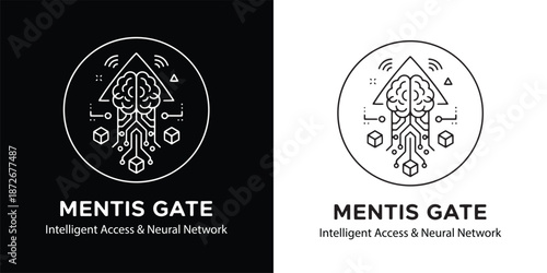 Mentis Gate Intelligent Access and Neural Networks Brain Tech Logo