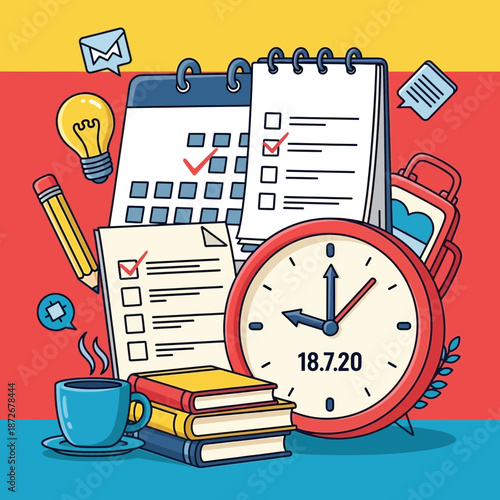 Alarm Clock and Stationery Office Supplies.