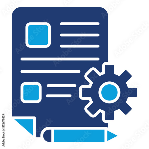 Specifications Flat Blue Icon Style