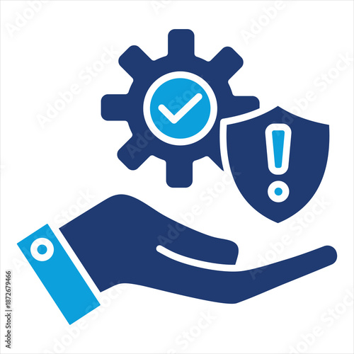 Risk Management Flat Blue Icon Style