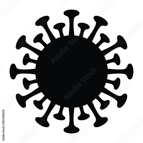 A detailed illustration of a coronavirus particle showcasing its distinctive spiked protein structure and spherical form