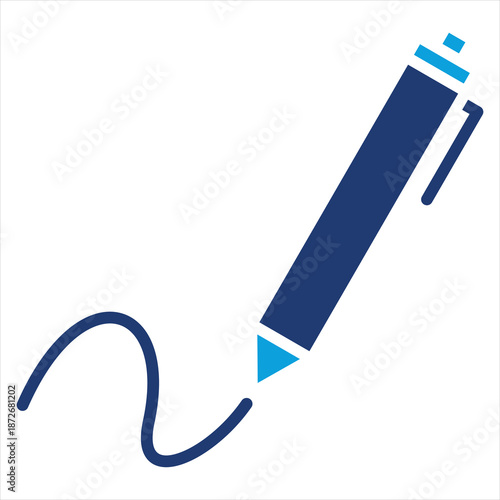 Signature Flat Blue Icon Style