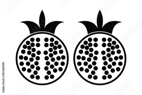 pomegranate fresh fruit icon, vector illustration of a pomegranate fruit icon.