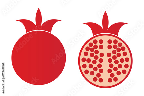 pomegranate fresh fruit icon, vector illustration of a pomegranate fruit icon.
