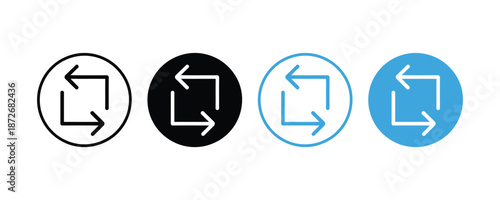 Resize Arrow Icon Set for Scale Adjust and Transform Control UI Vector