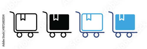 Shopping Cart Trolley Icon Set for Ecommerce and Online Store UI Vector