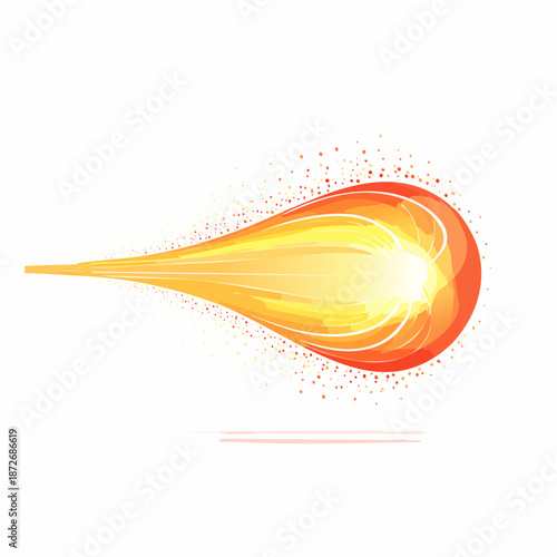 Vibrant orange and yellow illustration of an abstract fluid motion graphic design element