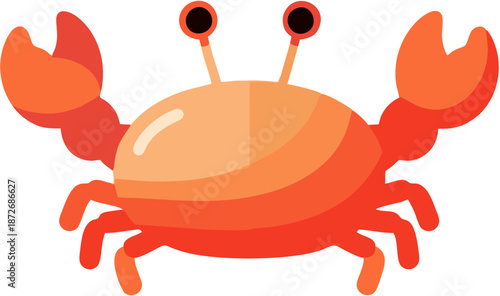Cartoon Orange Crab Character.