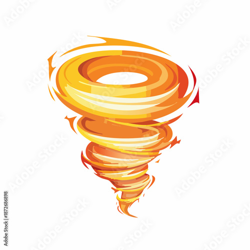 Fiery Tornado Illustration A Dynamic Swirl of Warm Tones Symbolizing Energy and Power
