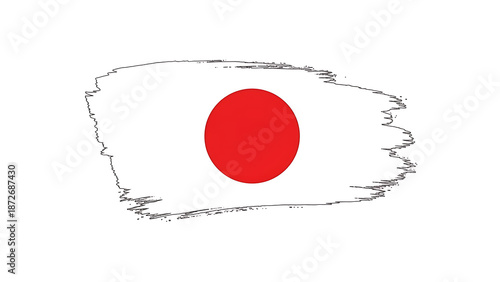 Brush stroke grunge style flag of japan, a national symbol with a red circle on white Free Download Brush stroke grunge style flag of japan, a national symbol with a red circle on white - GFXLoad